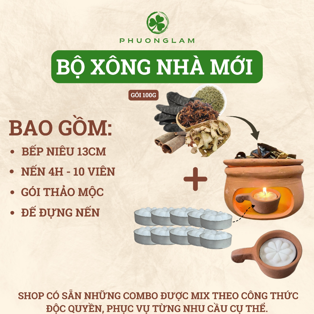 Bếp xông thảo mộc bồ kết (đền bù bể vỡ) thanh tẩy nhà cửa thanh lọc không khí xua đủa côn trùng thơm nhà.