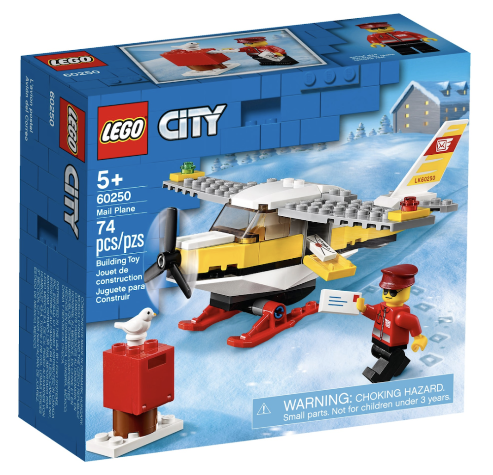 LEGO 60250 City Mail Plane   74pcs 5+ lego Đồ chơi gạch Hoàn toàn mới và chính hãng