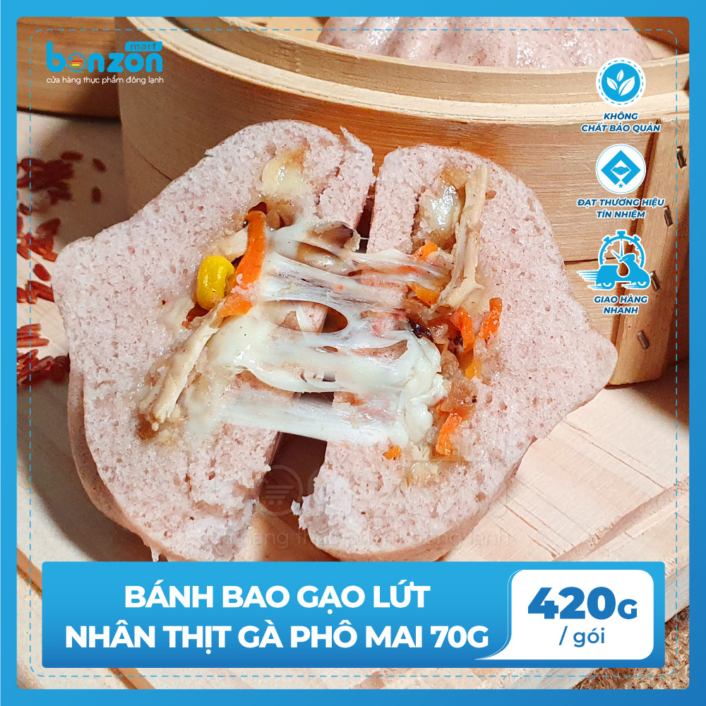 Bonzon - bánh bao gạo lứt nhân gà phô mai 70g