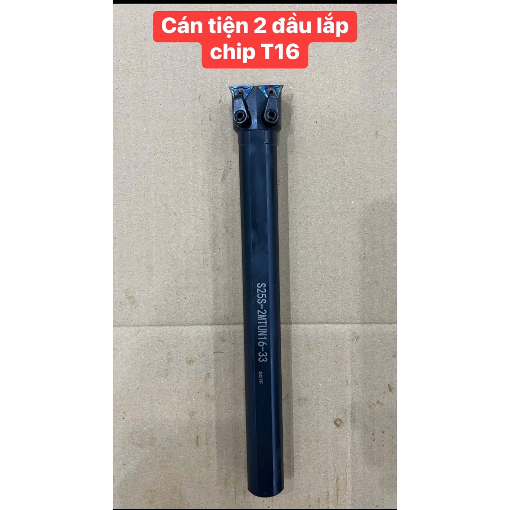 Cán tiện 2 đầu lắp chip T16 TNMG16 vừa tiện ngoài vừa móc lỗ giúp giảm thời gian gia công