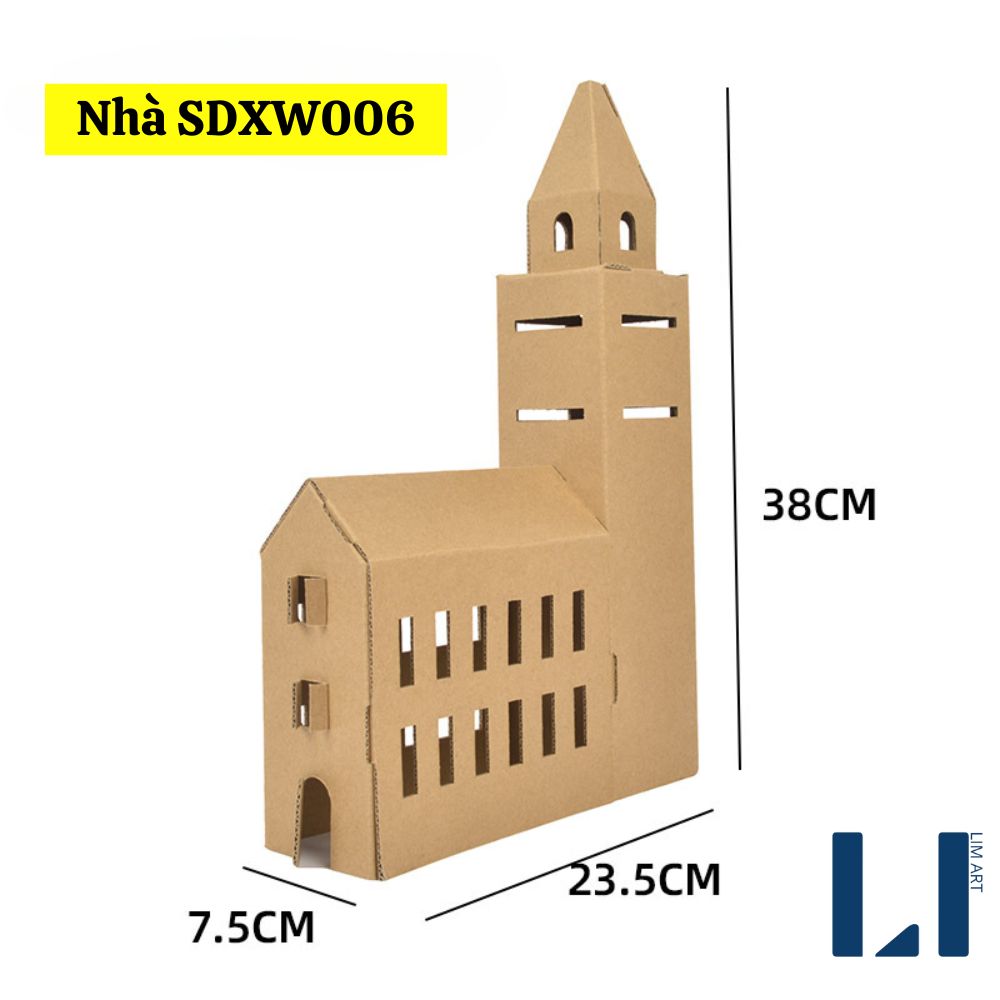 Mô hình ngôi nhà bằng giấy bìa carton Mô hình nhà mini tự lắp ráp