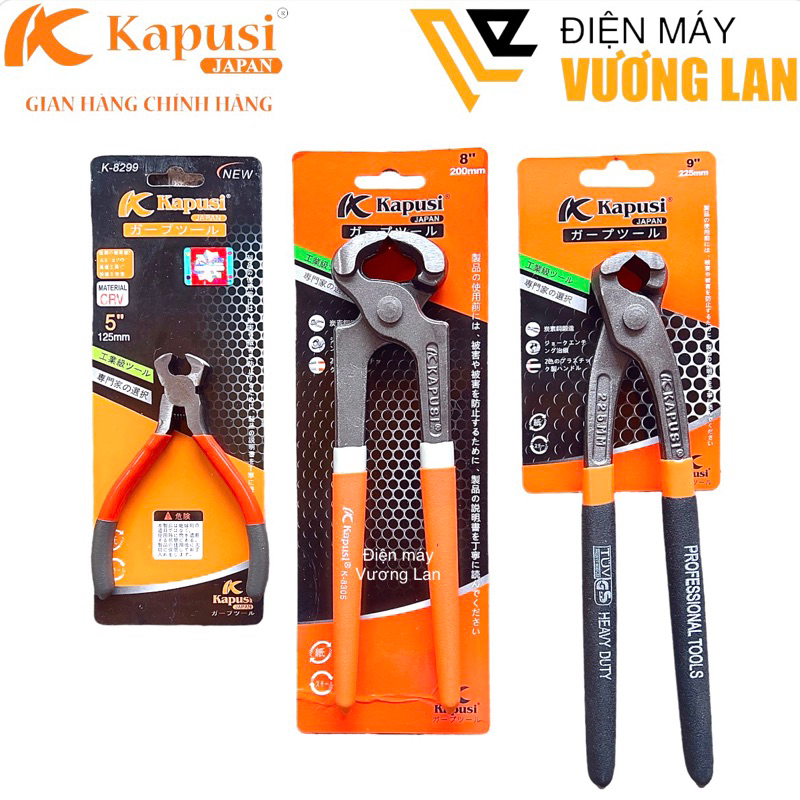 Kìm càng cua, kềm nhổ cắt đinh 5", 8", 9" thép Crv cao cấp Kapusi Japan - Hàng chính hãng