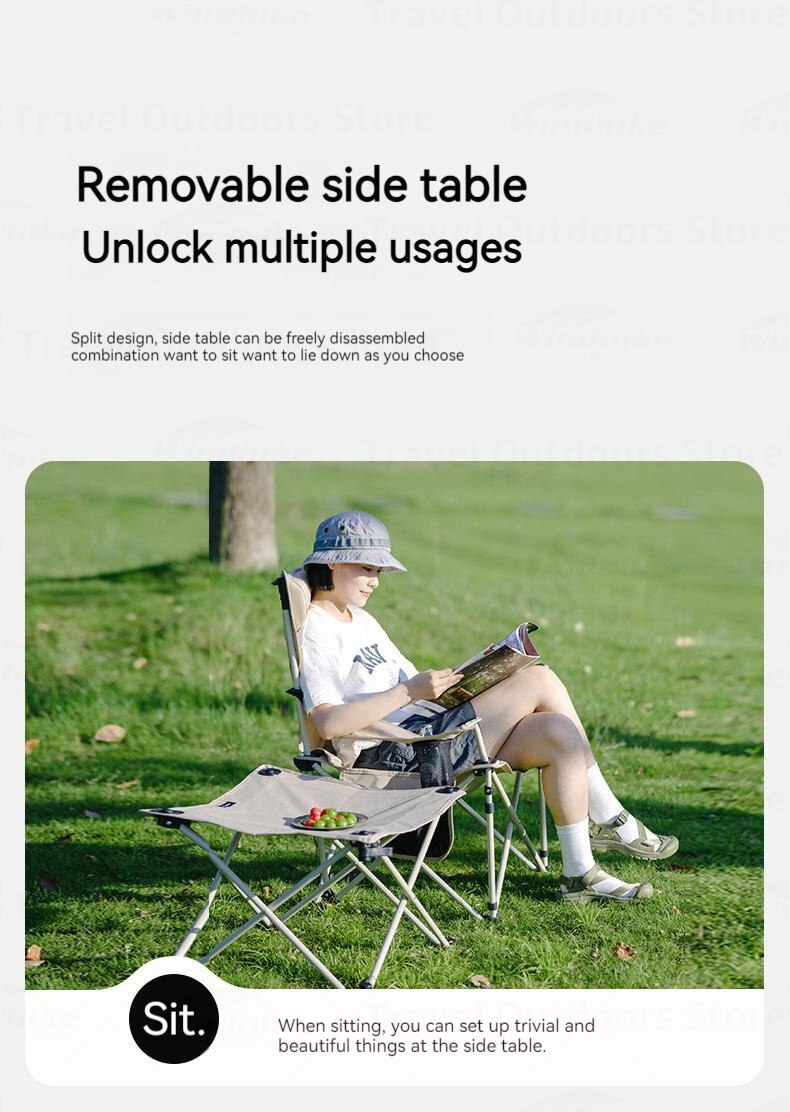 Naturehike 2 in 1 Reclining Foldable Camping Chair With Naturehike 2 in 1 Reclining Foldable Camping Chair With