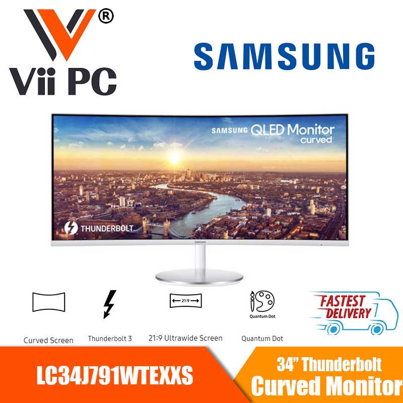 Samsung 34 LC34J791WTEXXS Thunderbolt™ Curved Monitor with 21:9 Wide Screen, 3 year on site warranty Singapore