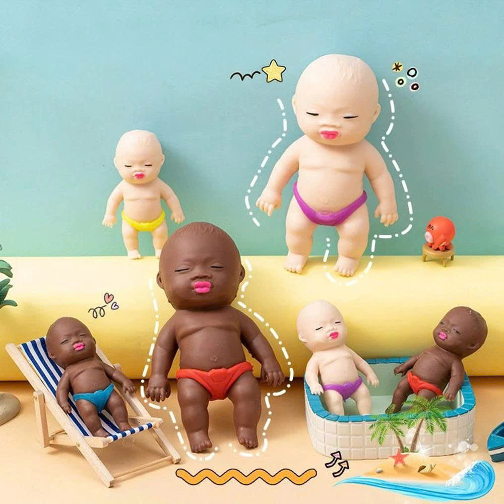 [COMBO10-20-48 BÚP BÊ SIZE MINI] Búp bê đàn hồi,em bé cát đồ chơi giảm căng thẳng kích thước