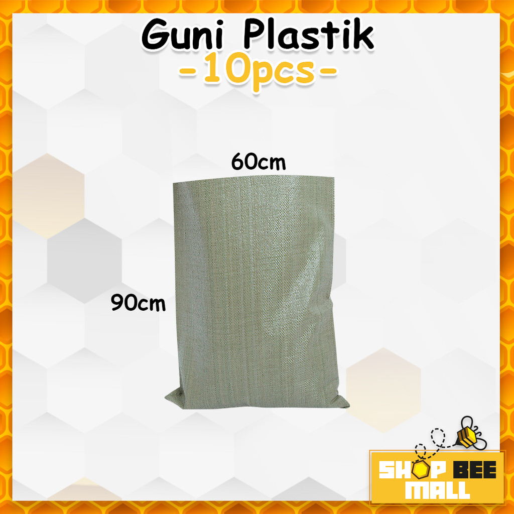 10 Pcs [Guni Karung Besar] Extra Thick New Guni Kosong Plastik Basar Karung PP Woven Courier Bag 蛇皮袋