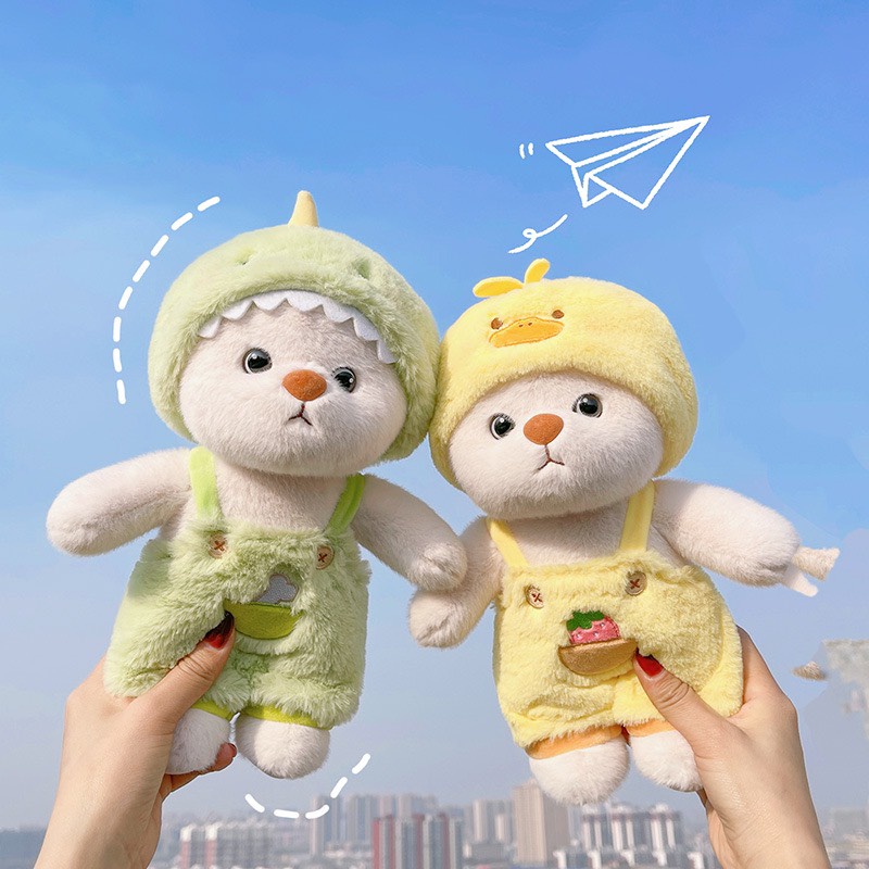 Gấu bông lena teddy đội mũ mặc áo xinh xắn nhiều màu sắc - thingkids
