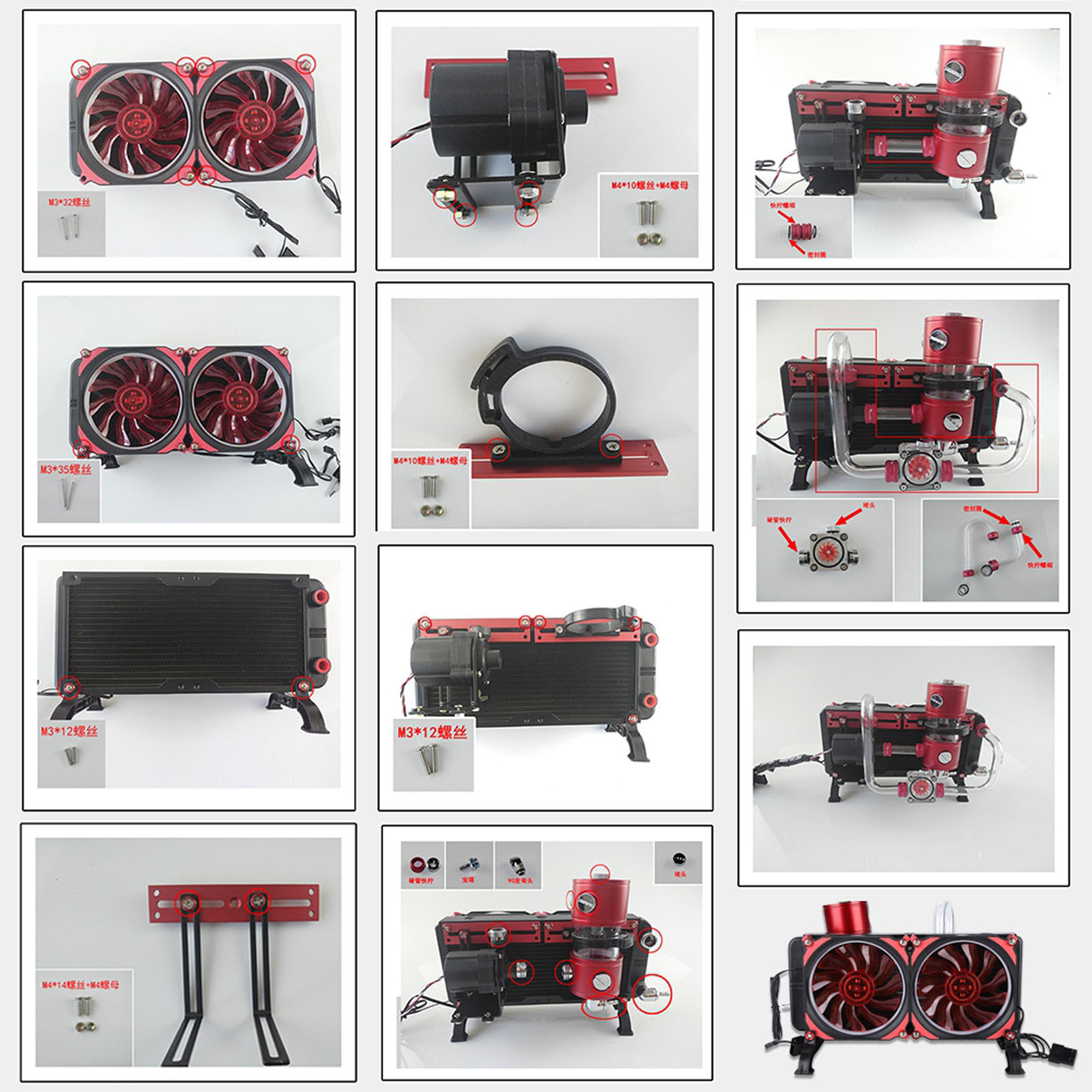 Garosa Bộ Làm Mát Bằng Nước G1/4in Ren Nhôm Dễ Lắp Đặt Bộ Tản Nhiệt CPU 18 Ống Dẹt Vòng Bi Gốm Cho Máy Tính Laptop Giá 3,046,000 Đồng*Miễn phí vận chuyển