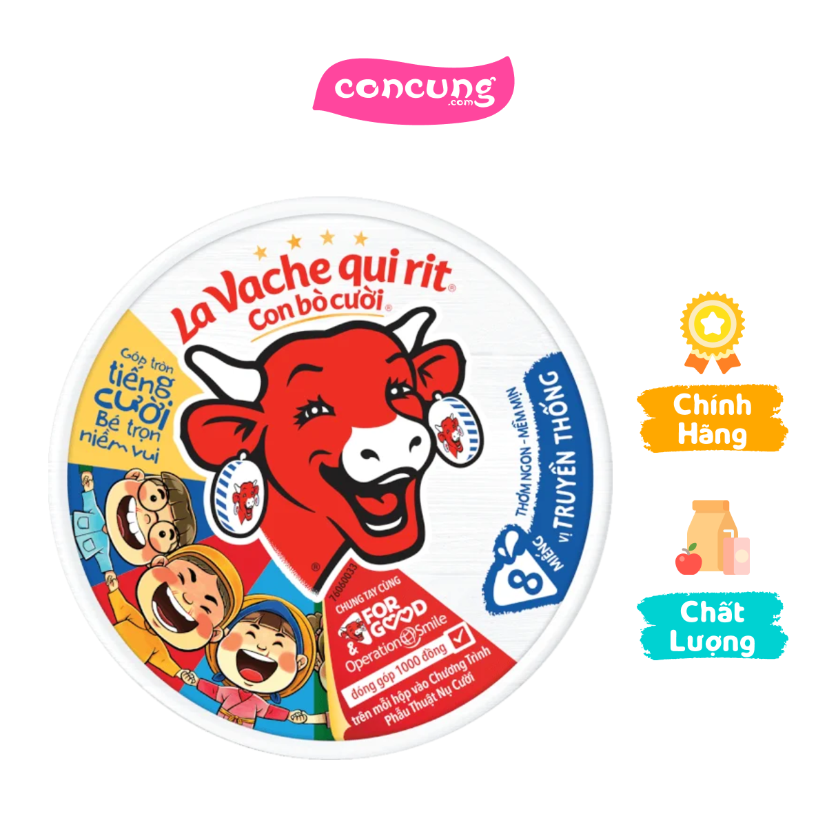 Thực phẩm bổ sung: Phô mai La Vache qui rit Con Bò Cười - 100N VN (112gr)