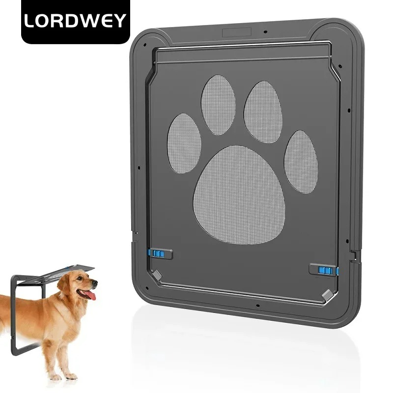 LORDWEY Pet Screen Door Kitten Puppy Security Mesh Gate Portable Dog Flap Door ABS Plastic Lockable Easy Install Small House ราคา 1,193 บาท*ส่งฟรี