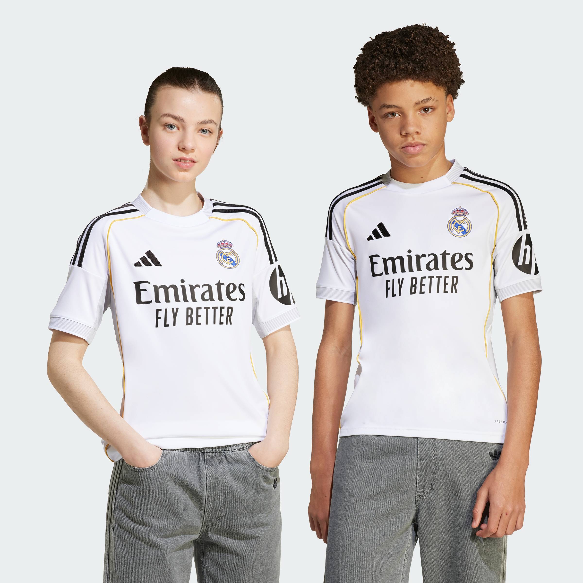 adidas Bóng đá Áo Đấu Sân Nhà Real Madrid 25/26 Trẻ em trắng JN8887