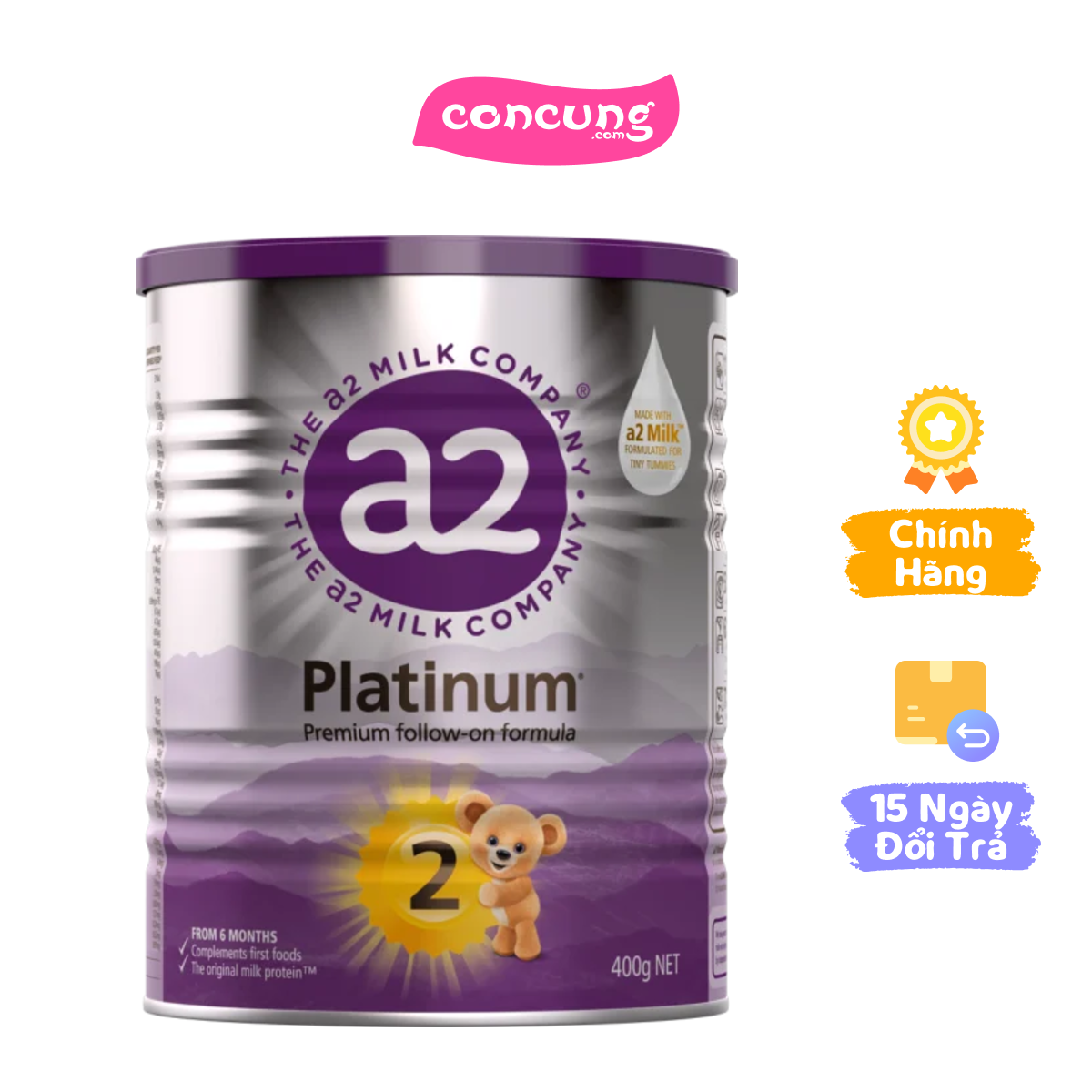 Sữa a2 Platinum Premium Infant Formula số 2 400g (6-12 tháng)