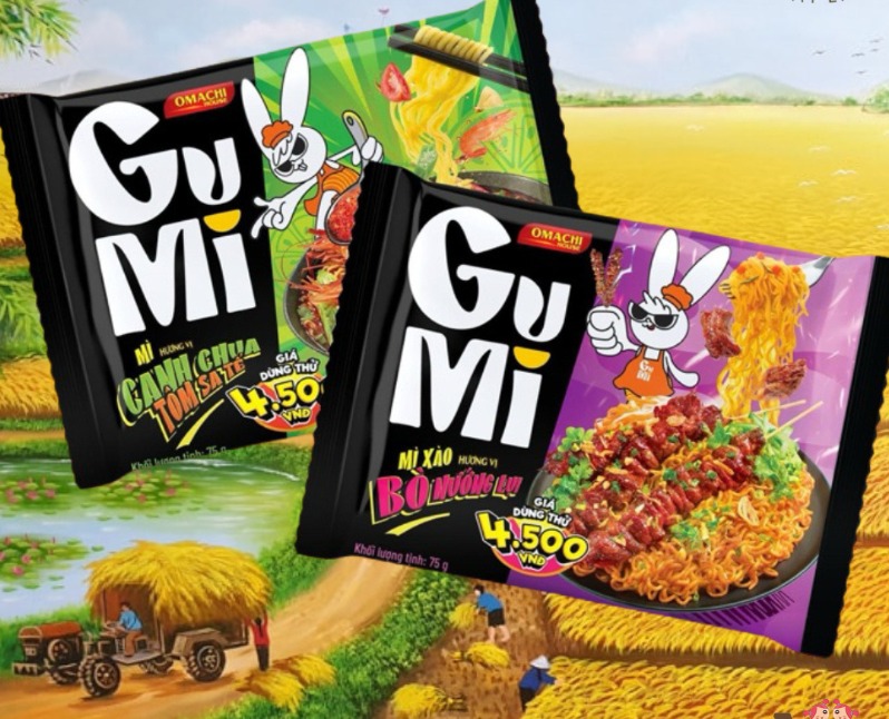 Mì GUMI Omachi House Vị Bò Nướng  Lụi/ Canh Chua Tôm  Sa Tế 75gr (Mới)