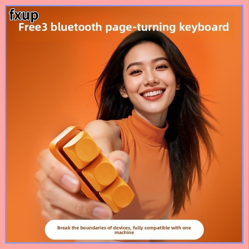 FXUP Đa chức năng Bộ lật trang bàn phím 3 phím Di động Thiết bị lật trang bàn phím  Phổ quát Điều khiển từ xa trang Bluetooth Để lật trang PPT PDF video ngắn