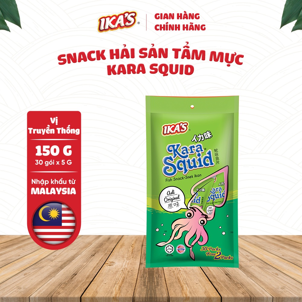 Combo 3 Túi Snack Hải Sản Tẩm Mực Kara Squid - Túi 30 gói 5g