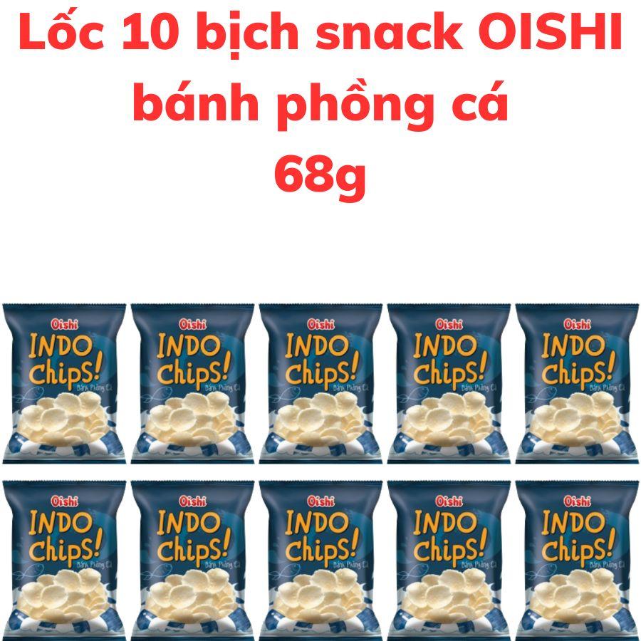 Bánh snack OISHI INDO CHIPS bánh phồng cá bịch 68g