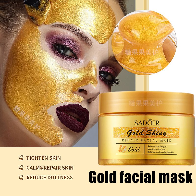 Mặt nạ vàng 24K 120g Dưỡng ẩm Làm trắng Căng da Chống lão hóa Kiểm soát dầu Không rửa