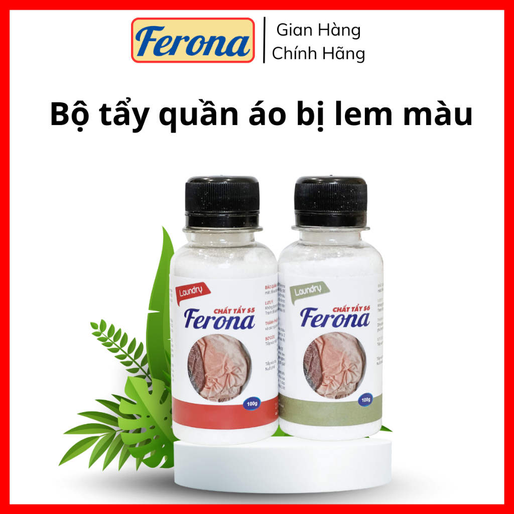 Bộ tẩy quần áo bị lem màu Ferona; tẩy sạch vết màu bị loang từ quần áo khác, màu của phấn trang điểm