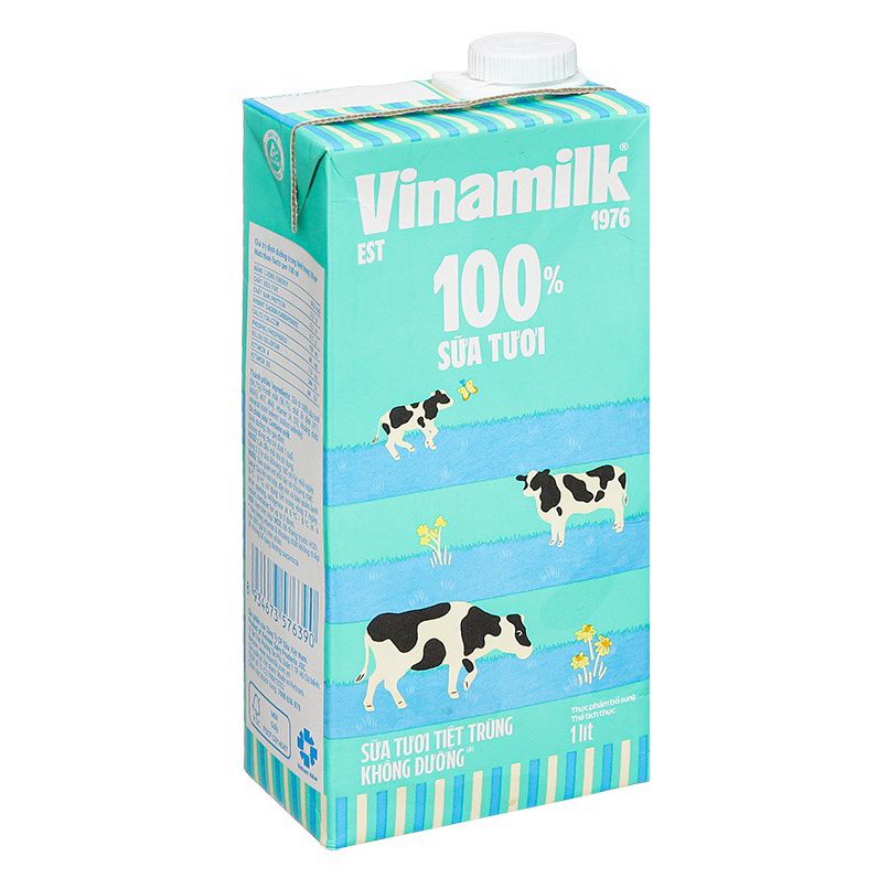 Sữa tươi Vinamilk hộp 1L - KHÔNG ĐƯỜNG