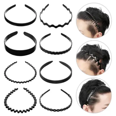 TALWSE6T Outdoor Non-slip Black Headwear Spring Wavy Hair Band Headband Sport Hair Hoop Unisex Hairband