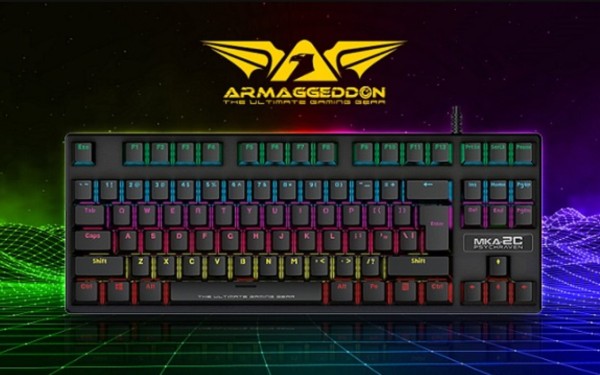 Armaggeddon MKA-2C Psychraven 87 keycaps individually lit RGB backlight Blue Switches Gaming Keyboard Singapore