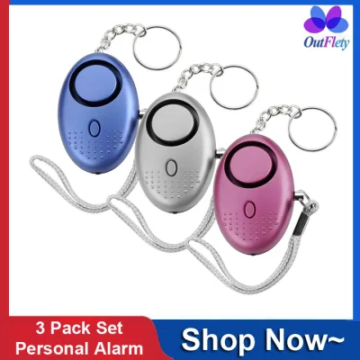 OutFlety 3 Pack Personal Alarm 130 DB Emergency Self Defense Security Alarms Sound Alarm Keychain with LED Light for Women,Kids,Student,Elderly and Night Workers