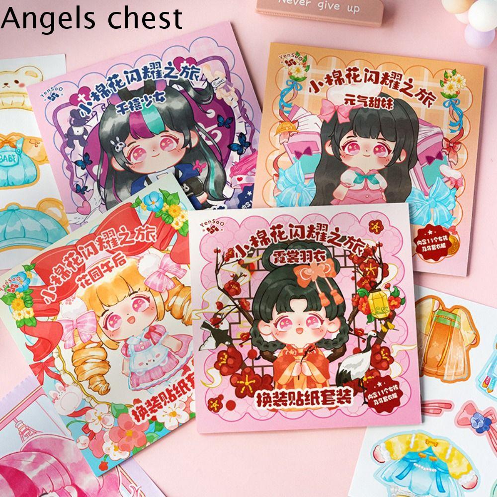 ANGELS Tạo nên công chúa của riêng bạn Làm sách dán Giấy Tái sử dụng Sách Nhãn dán trang điểm Hoạt hình Trang trí tự làm Sách hình dán hoạt hình Quà Tặng trẻ em