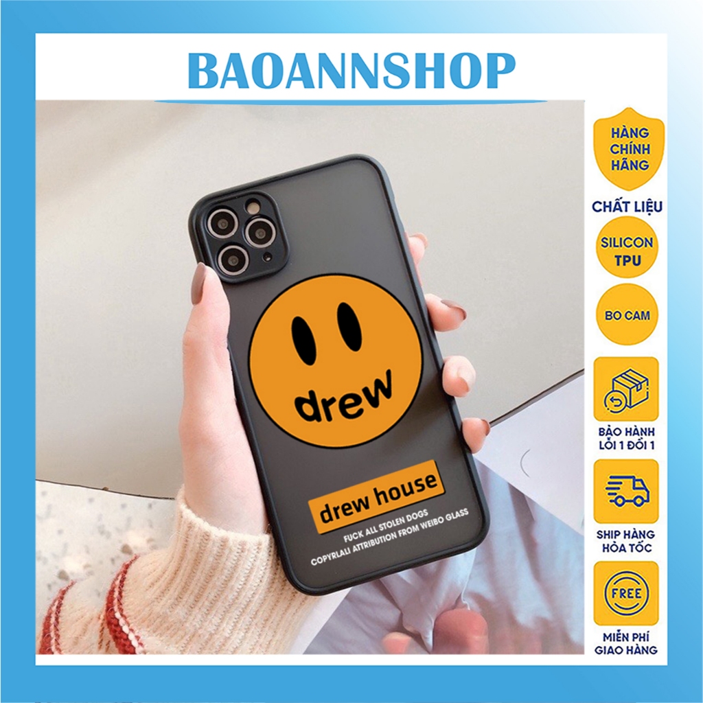 Ốp lưng iphone hình Mặt cười drew house M53 nhựa nhám chống bẩn vân tay chống sốc 7plus/8plus/x/xsma