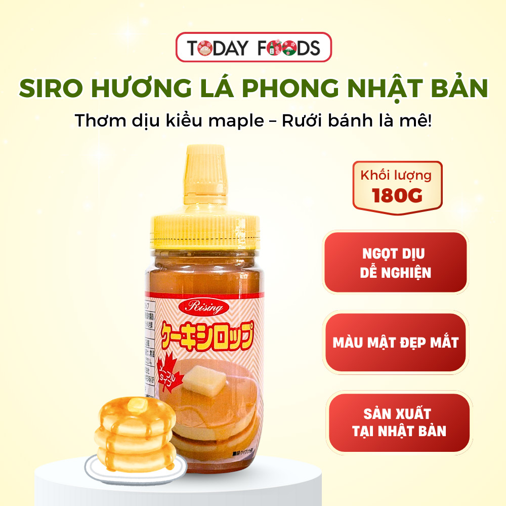 Siro Bánh Pancake Hot Cake Rising hương siro lá phong – Maple Type Nhật Bản 180G