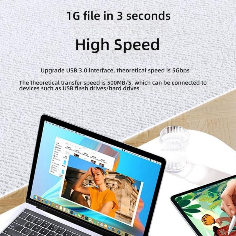 Điện thoại thông minh OTG enableds trung tâm USB Trạm kết nối USB Trạm với 5gbps siêu tốc USB3.0 cổng góc phải cơ thể nhôm
