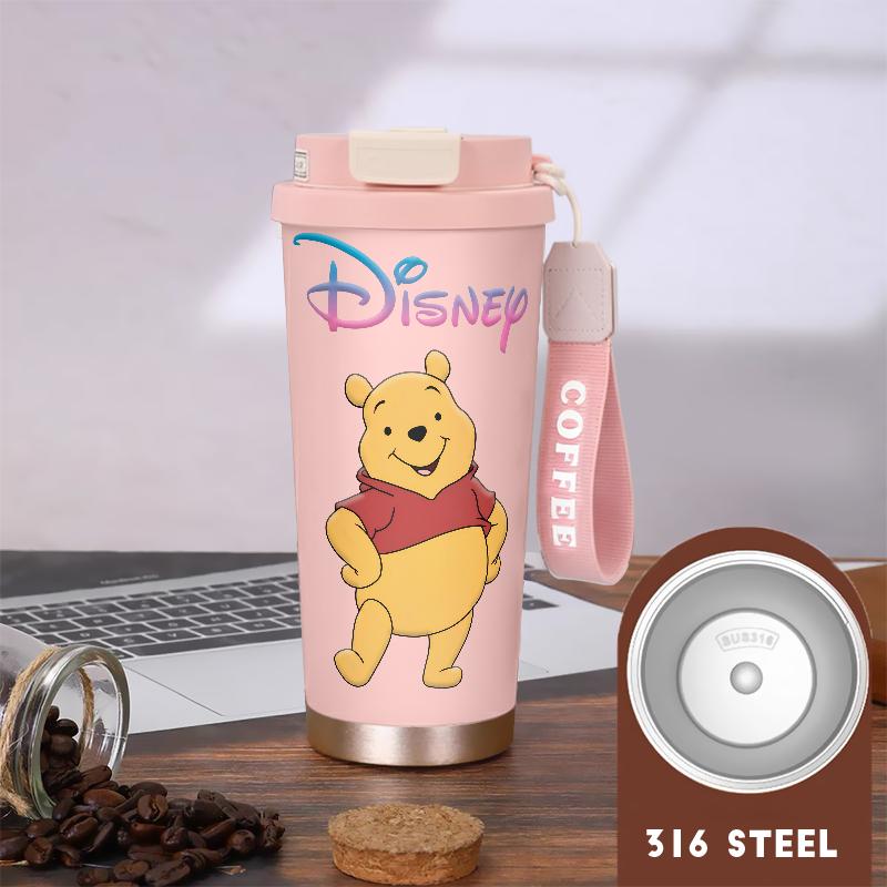 Tumbler Winnie The Pooh Thermos Coffee CUP Case 500 ML Stainless Steel Straw Bottle Aesthetic Drinking…
