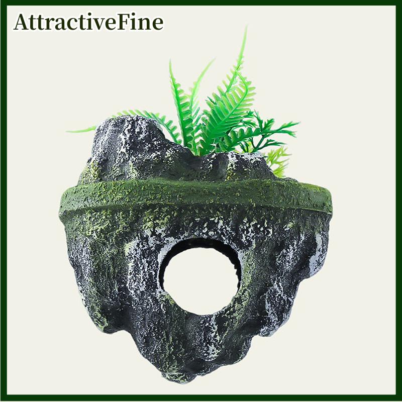 AttractiveFine Treo đảo bể cá trang trí sáng tạo nổi đá mô phỏng nhà máy hang động đồ trang trí thủ công Phụ kiện hồ cá - 3