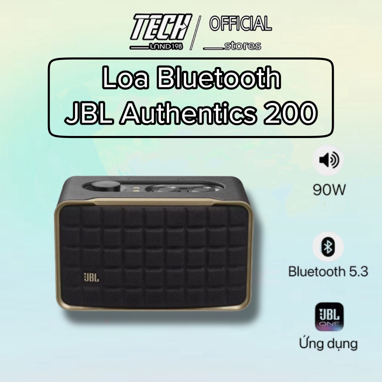 Loa Di Động Thông Minh JBL Authentics 200 | Thiết kế Retro | Kết nối Wifi, Bluetooth - Hàng Chính Hãng