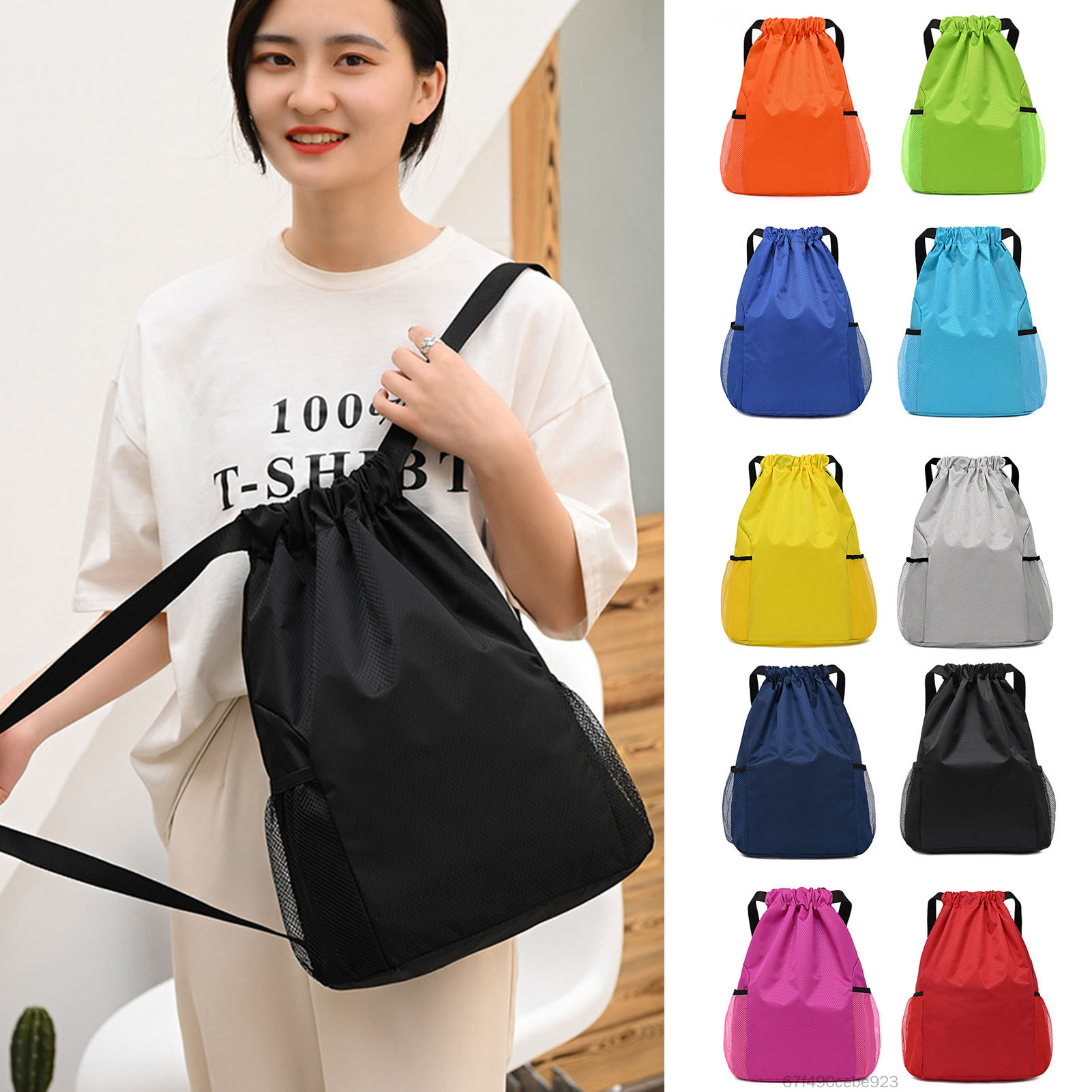 Túi dây cho nam Túi dây cho nữ Ba lô dây rút cho nam Túi thể thao không thấm nước cho nam Bóng rổ Nylon chống thấm nước Dung tích 20L 5LA-zlz-VN