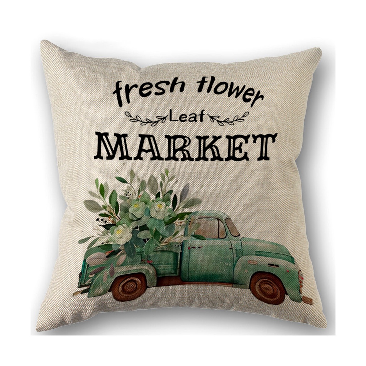 【big-discount】 Nordic Style Green And Flower Pillowcase Throw Pillow Linen Cushion Cases for Home and Outdoor Sofa Decor