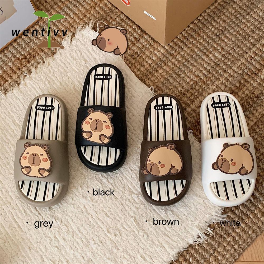 WENTIVV Hoạt hình Dép capybara Mềm Chống trượt Dép kapibara EVA Dễ thương Xăng đan Gối trượt capibara Mùa hè