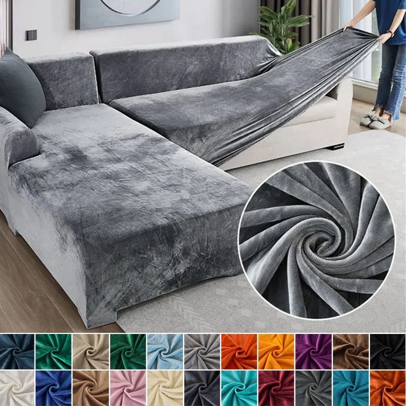  Sofa nhung Bìa Dày Đàn Hồi 1 2 3 4 ghế sofa Bìa Cho Phòng Khách Nhung Sang Trọng L Hình Góc Sofa Bìa Bọc ghế 