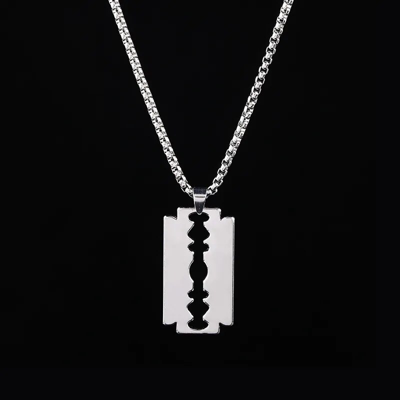 Razor blade sale heart necklace