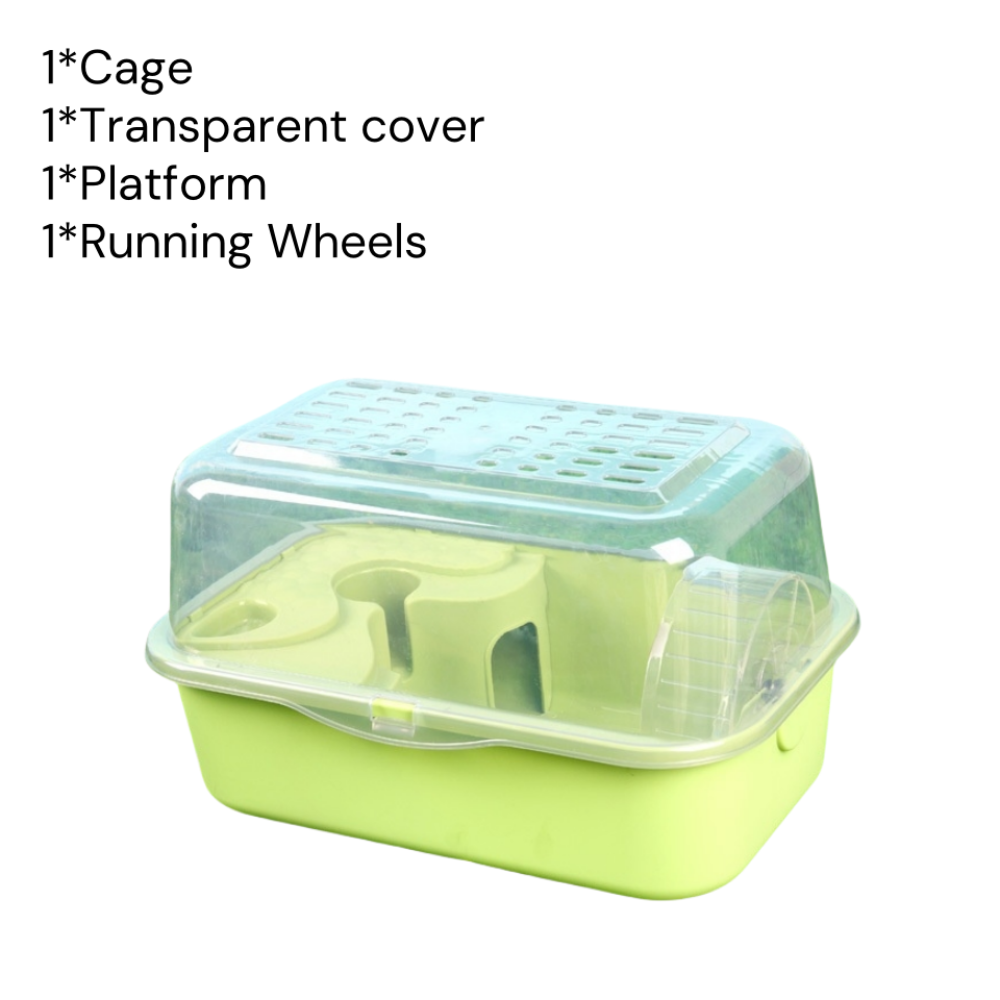 MISFORTUNESTORE17RE1 Lớp kép Cage cho chuột hamster Nắp trong suốt Acrylic Môi trường sống cho hamster Di động Bánh xe chạy Nhà cho thú cưng nhỏ cho chuột và lợn Guinea - 3