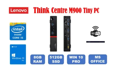 LENOVO ThinkCentre M900 Tiny Desktop Intel Core i5-6th gen 8GB DDR4 RAM, 512GB SSD ,Windows 10 pro,Ms office With Free WIFI Dongle , 3 Month Warranty(Refurbished)