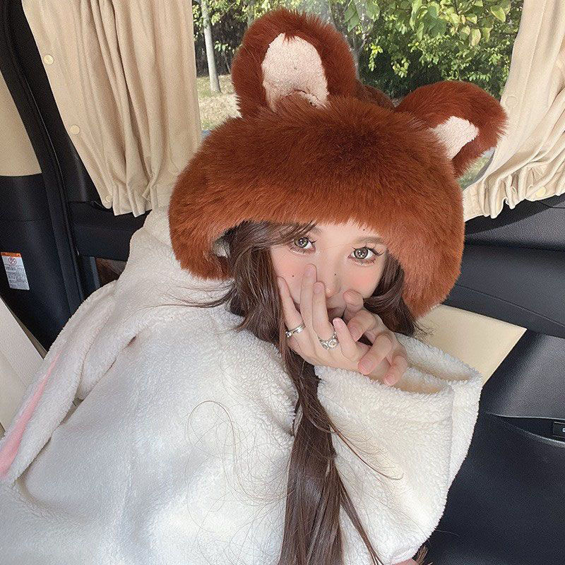Fashion Knitted Hat Knitted Hat Ear Protection Hat Cute Fox Ear Hat Big Ear Knitted Hat Womem Knitted Hat