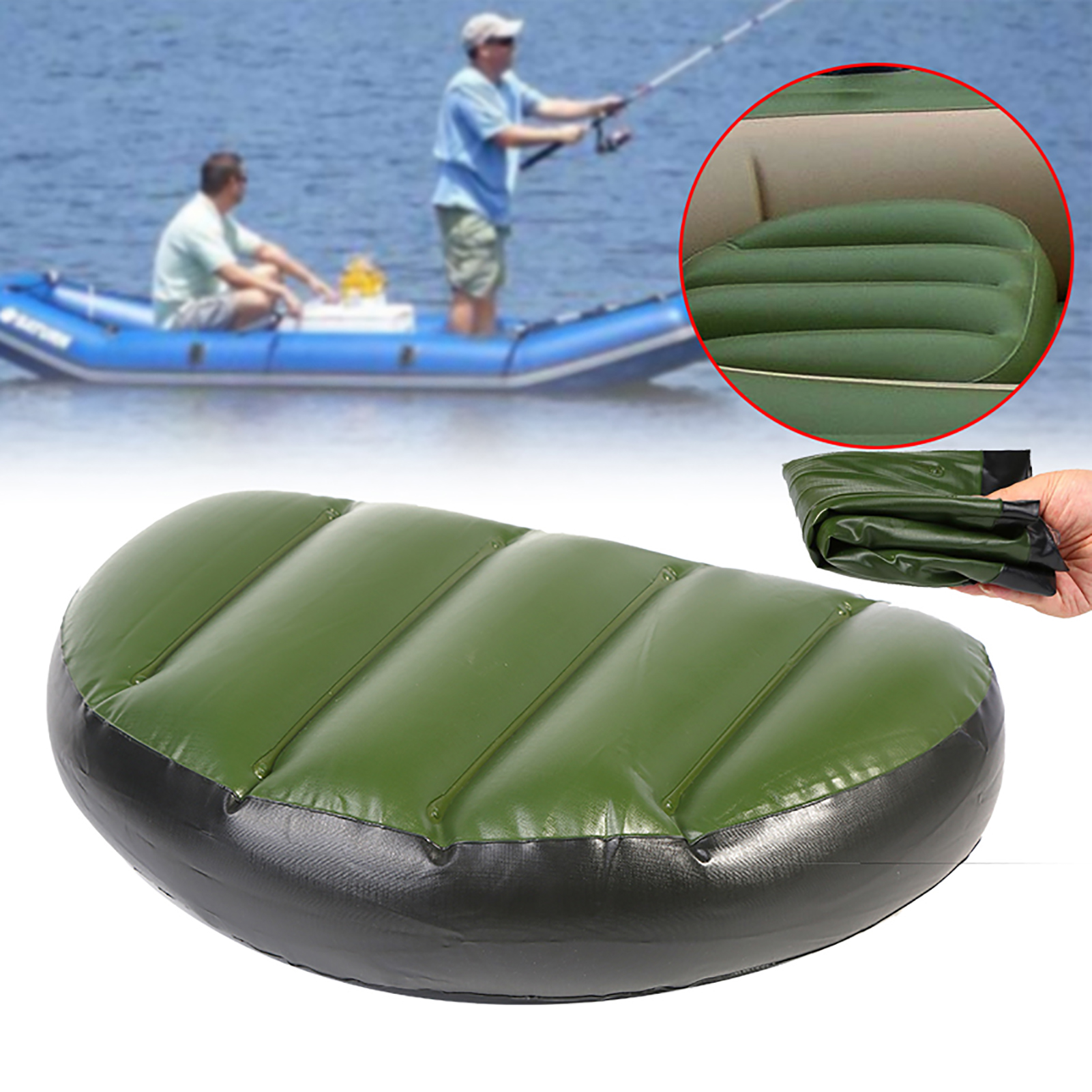 Chất lượng cao PVC màu xanh lá cây tàu đánh cá Đệm bơm hơi ghế thuyền để cắm trại ngoài trời
