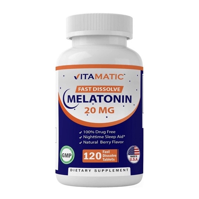 Viên ngậm uống giúp ngủ ngon Balance Breens Natural Sleep-Aid Extra-Strength Melatonin 20mg 120viên 