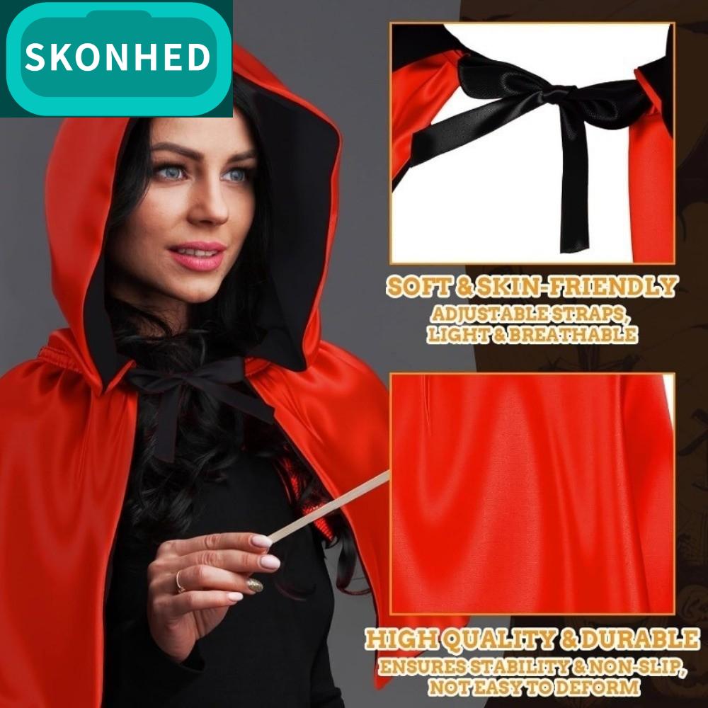 SKONHED สองด้าน เสื้อคลุมฮาโลวีน สไตล์คาวล์ สั้น เสื้อคลุมมีฮู้ดสไตล์ยุคกลาง อุปกรณ์ประกอบชุดคอสตูม แดง ผ้าคลุมคอสเพลย์ งานปาร์ตี้ฮาโลวีน ราคา 532 บาท*ส่งฟรี