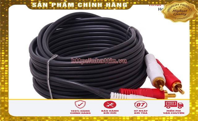 Cáp âm thanh audio 2-2 đầu hoa sen 5m dtech dt-6203 chính hãng