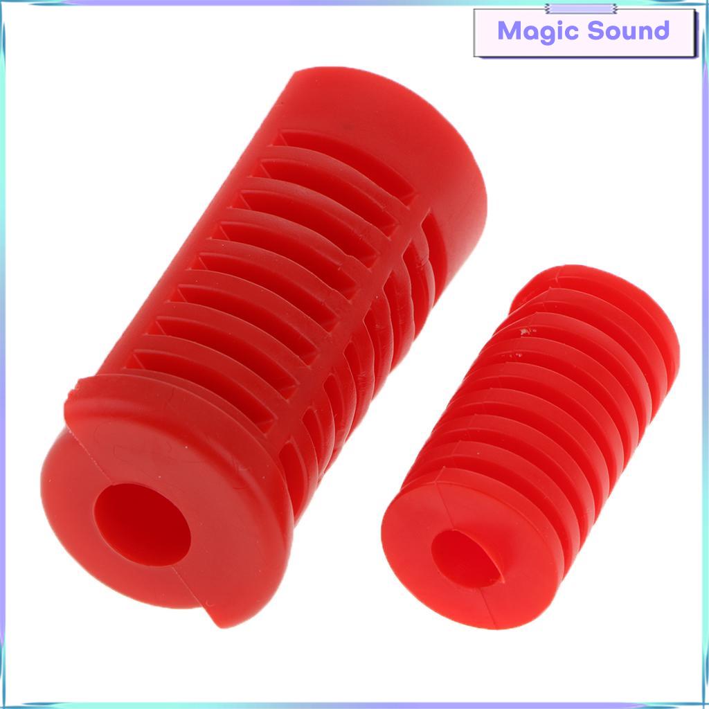 Âm thanh kỳ diệu xe máy xe máy Rod cao su bảo vệ tay áo footrest footpeg Pad, màu đỏ