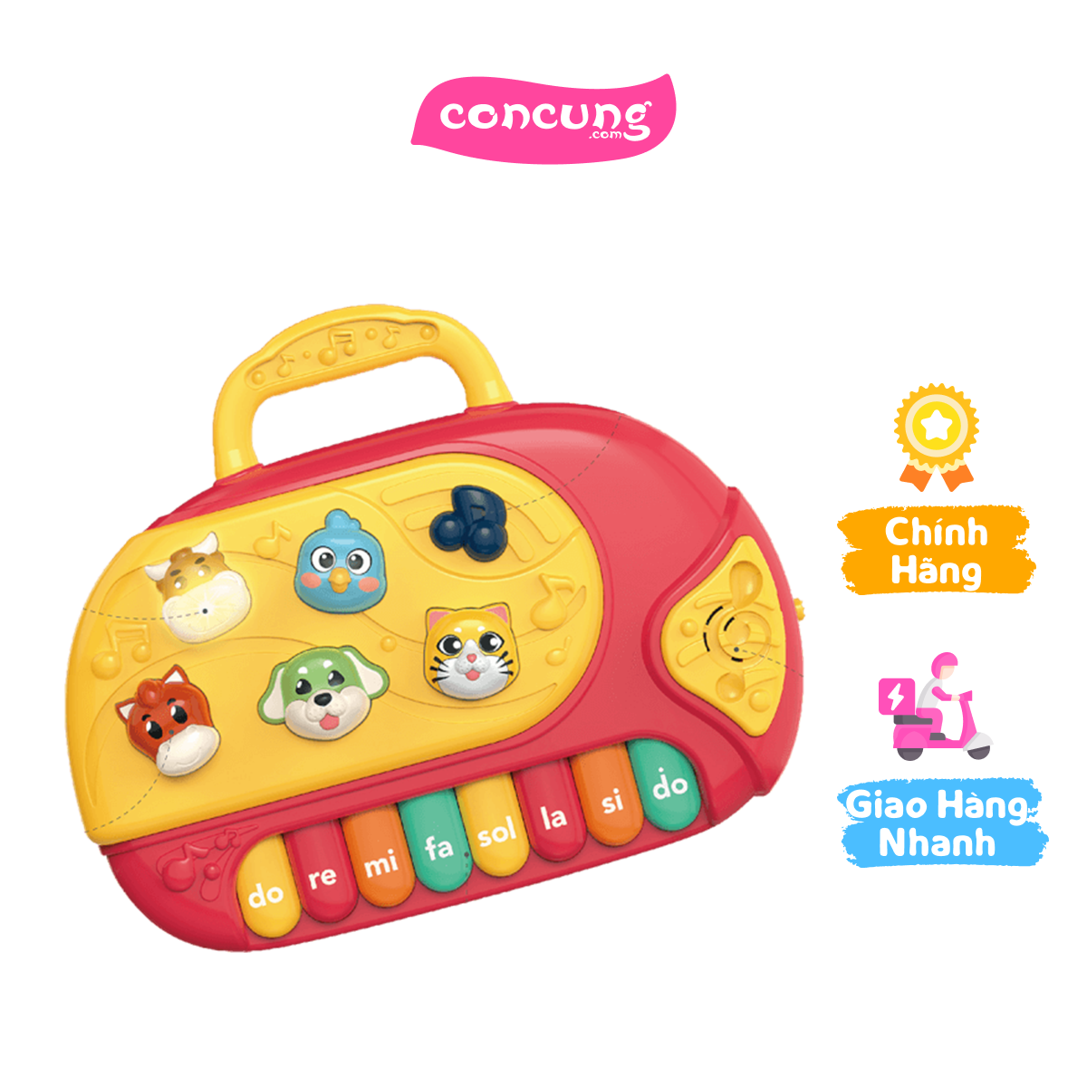 Đồ chơi học đàn piano phát nhạc và tiếng động vật ngộ nghĩnh RFD574655 C402 (Đỏ)