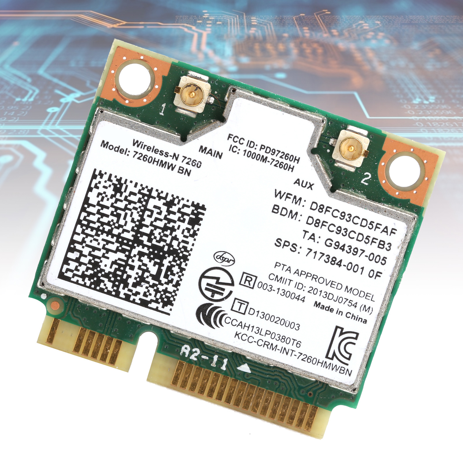 PCIe nhỏ không dây Card Wi-Fi BT 4.0 Mạng Express mô-đun giao diện 7260hmw BN