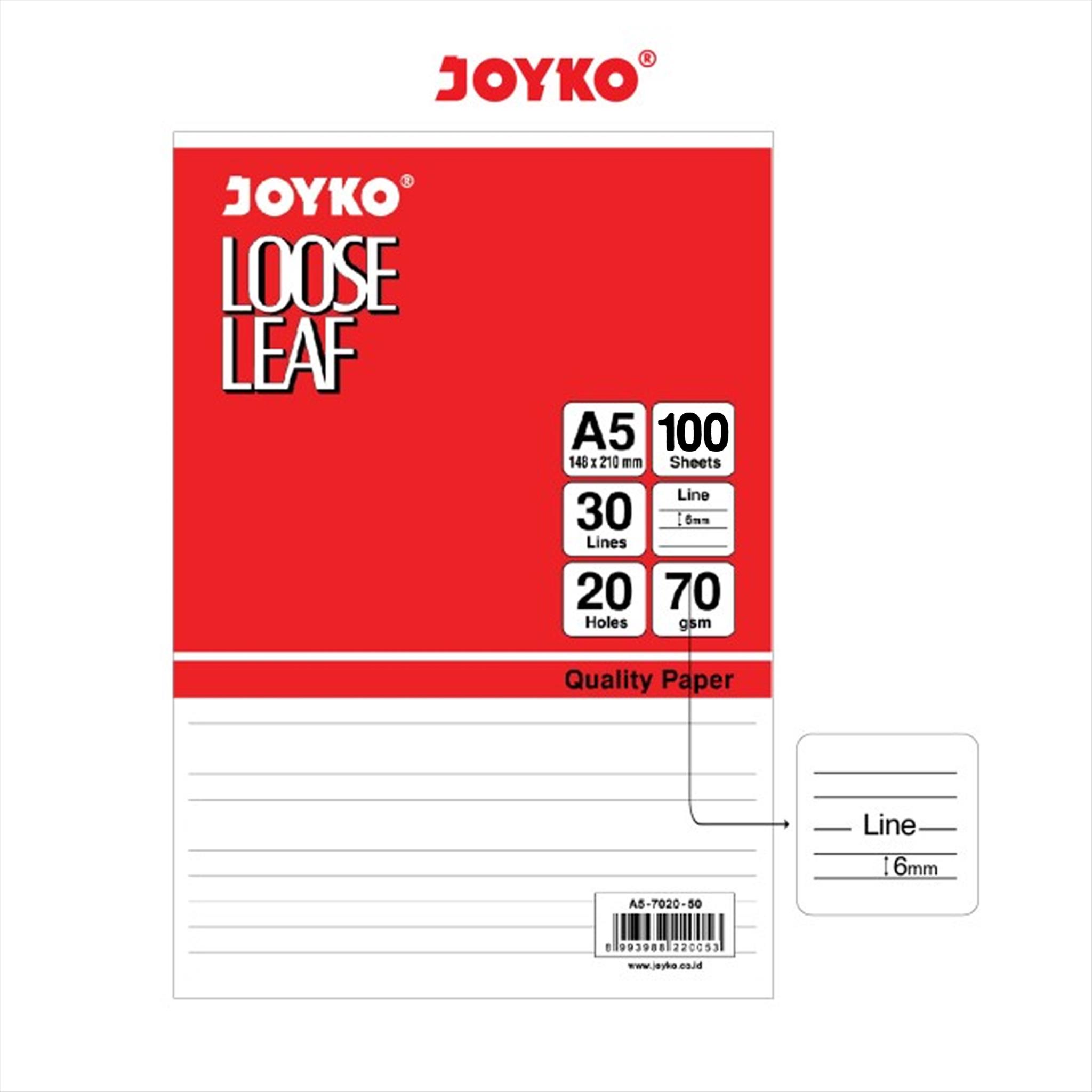 NA JOYKO Loose Leaf Isi Kertas File Binder A5 B5 / Refill Isi Binder Plain Garis Grid Dotted / Polos Kotak Titik