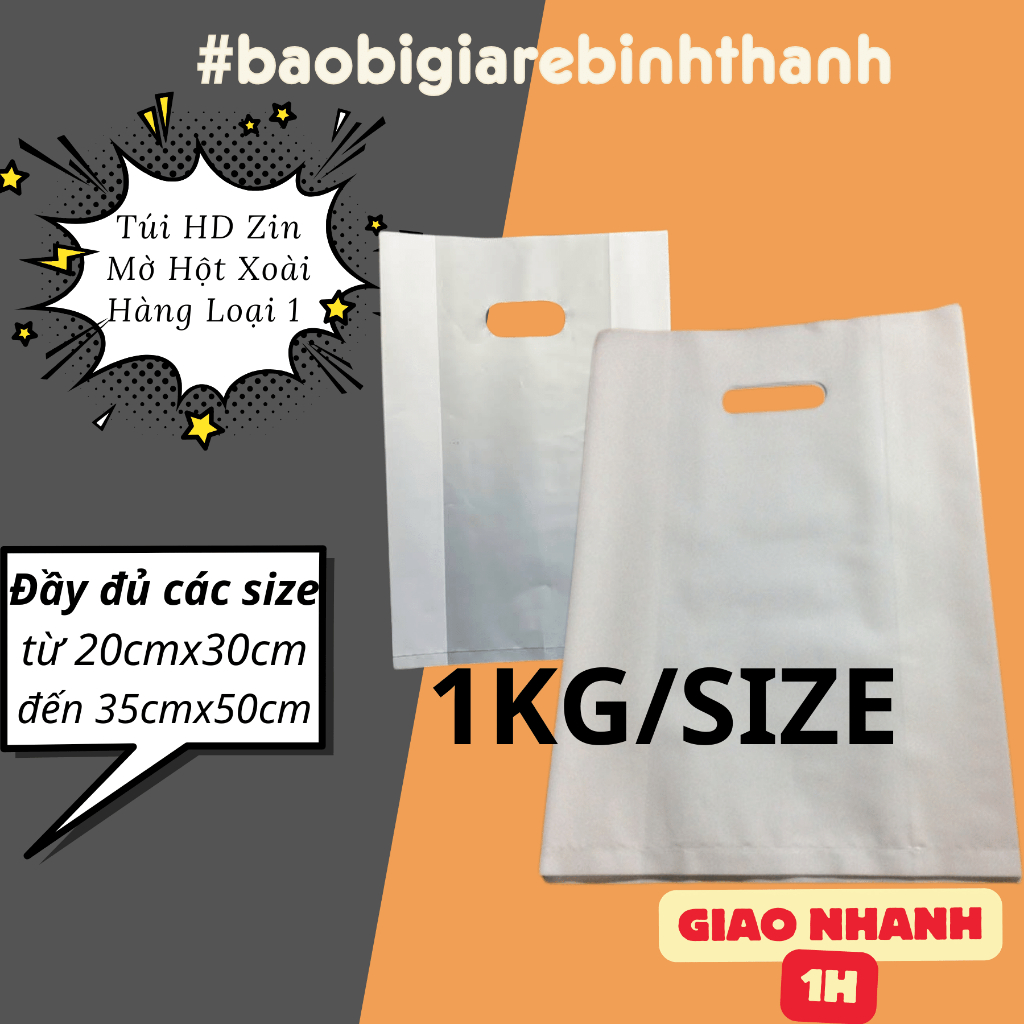 1KG Túi Nilong Hột Xoài HD Mờ Zin, Hàng Đẹp Chất Lượng Loại 1, Chịu Lực Tốt